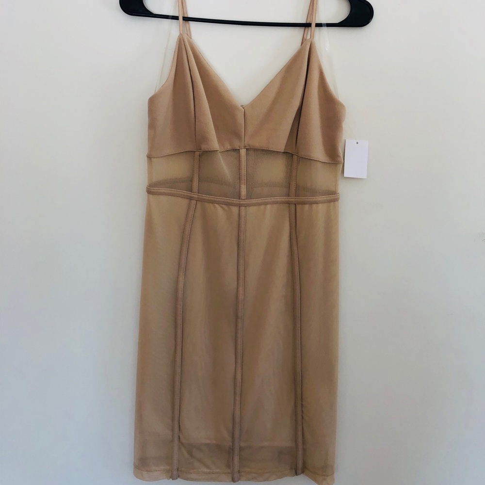 Charlotte Russe Nude sheer cutout sexy dress